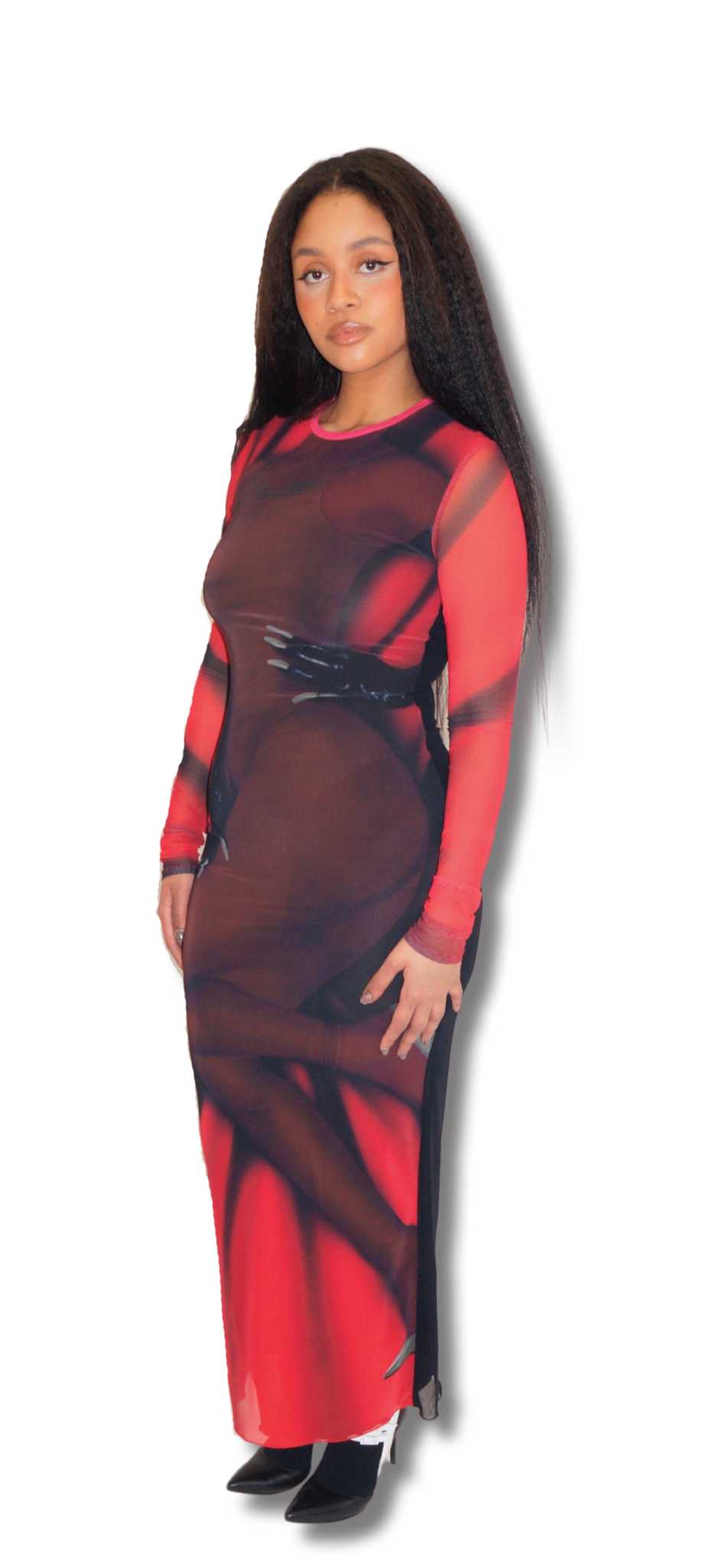 LOEWE PRINTED MESH DRESS