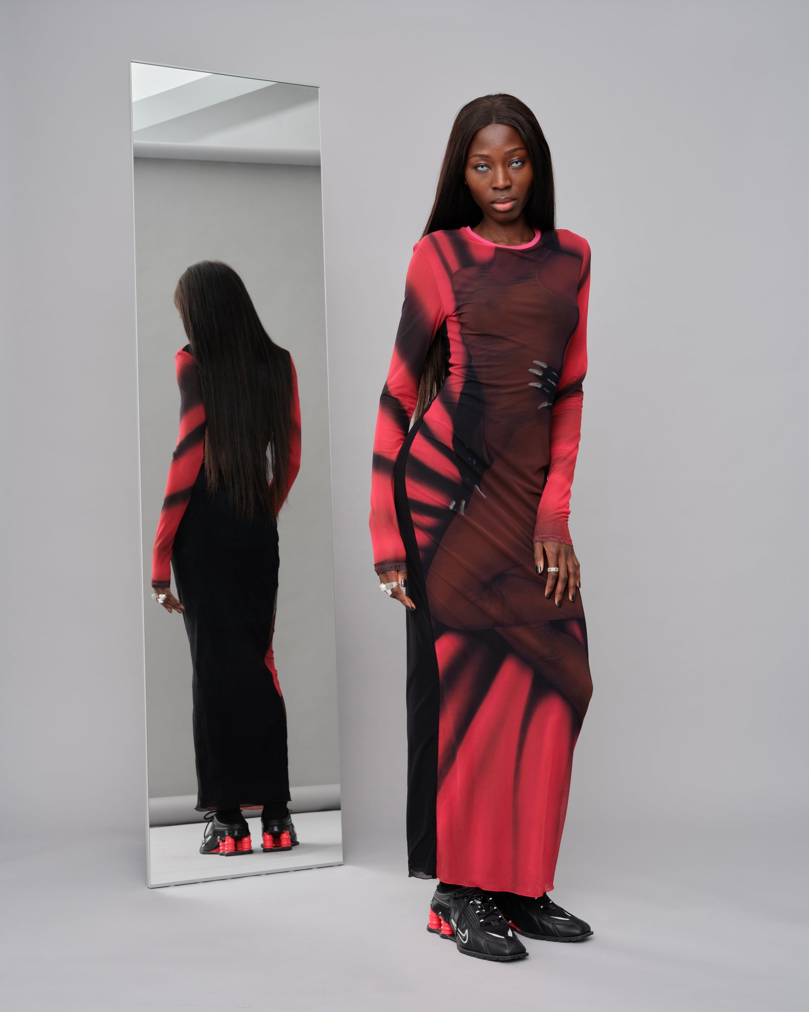 LOEWE PRINTED MESH DRESS