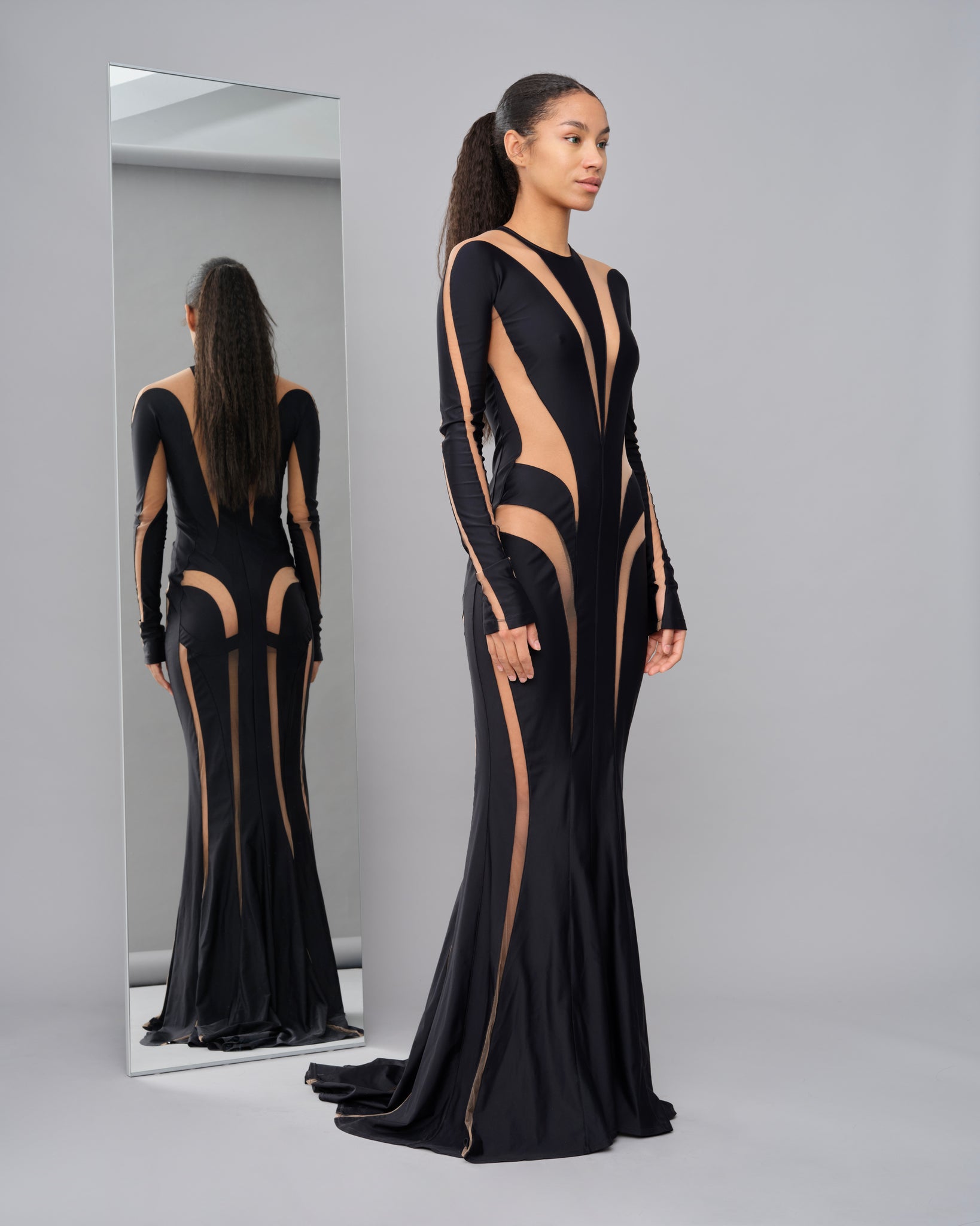 MUGLER  SPIRAL GOWN