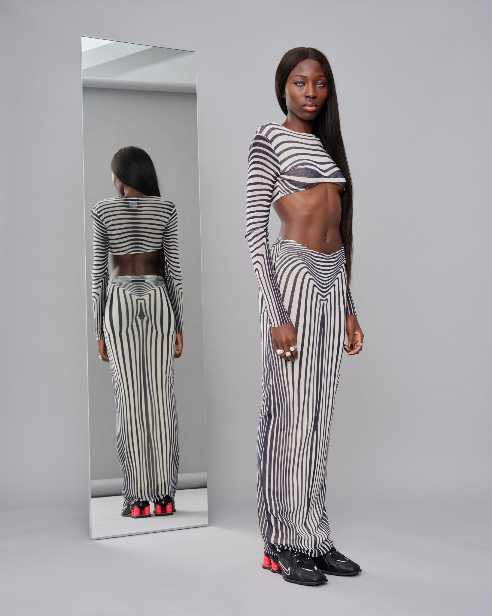 JEAN PAUL GAULTIER STRIPED TWO SET