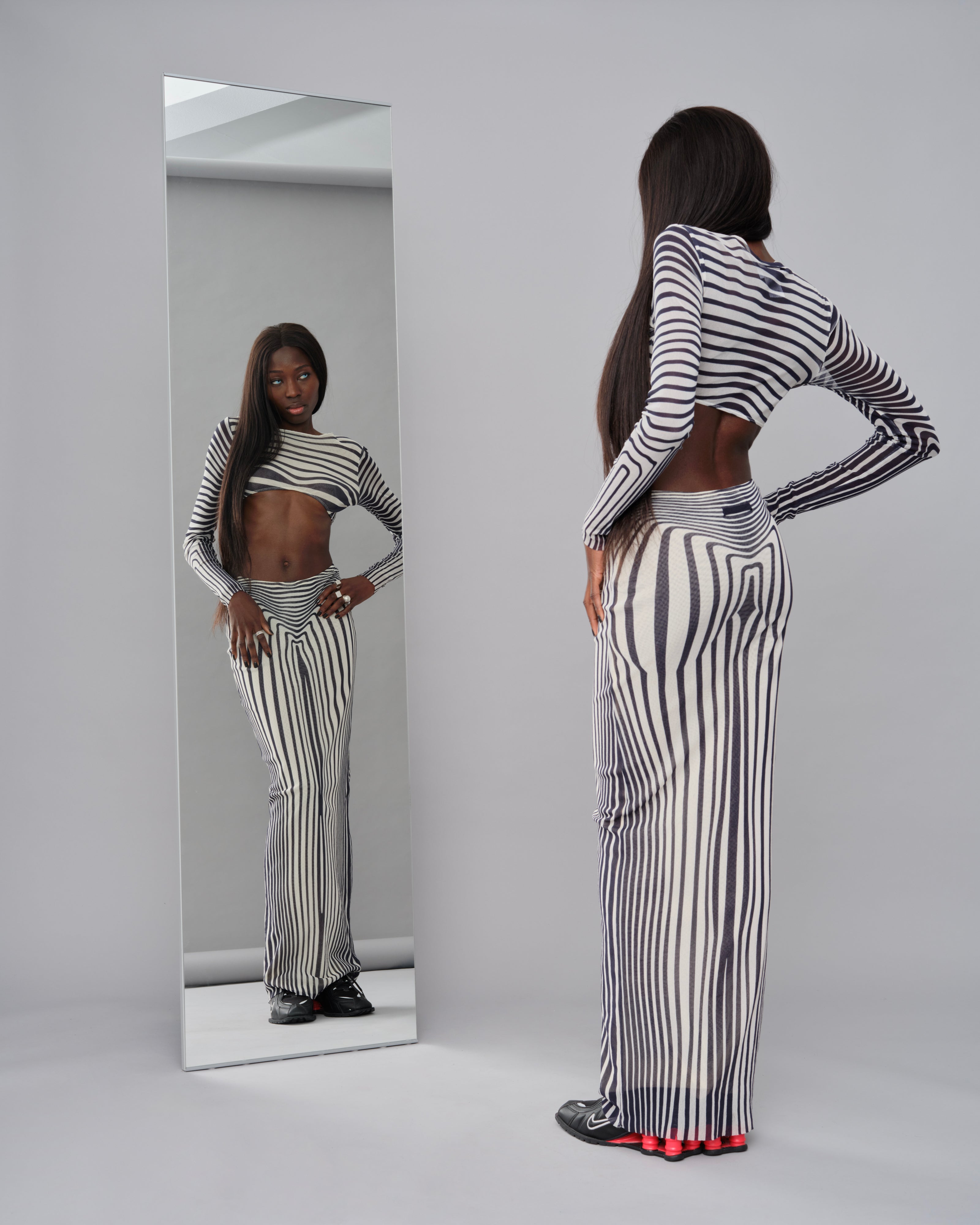 JEAN PAUL GAULTIER STRIPED TWO SET – Rentage.dk