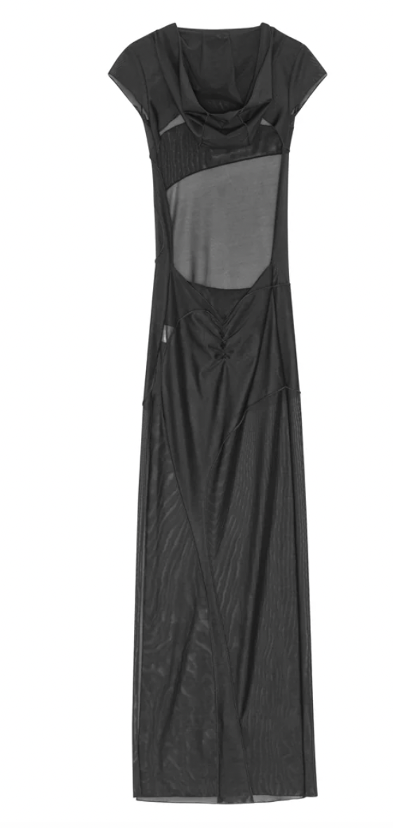 KERNEMILK BLACK HOODED DRESS