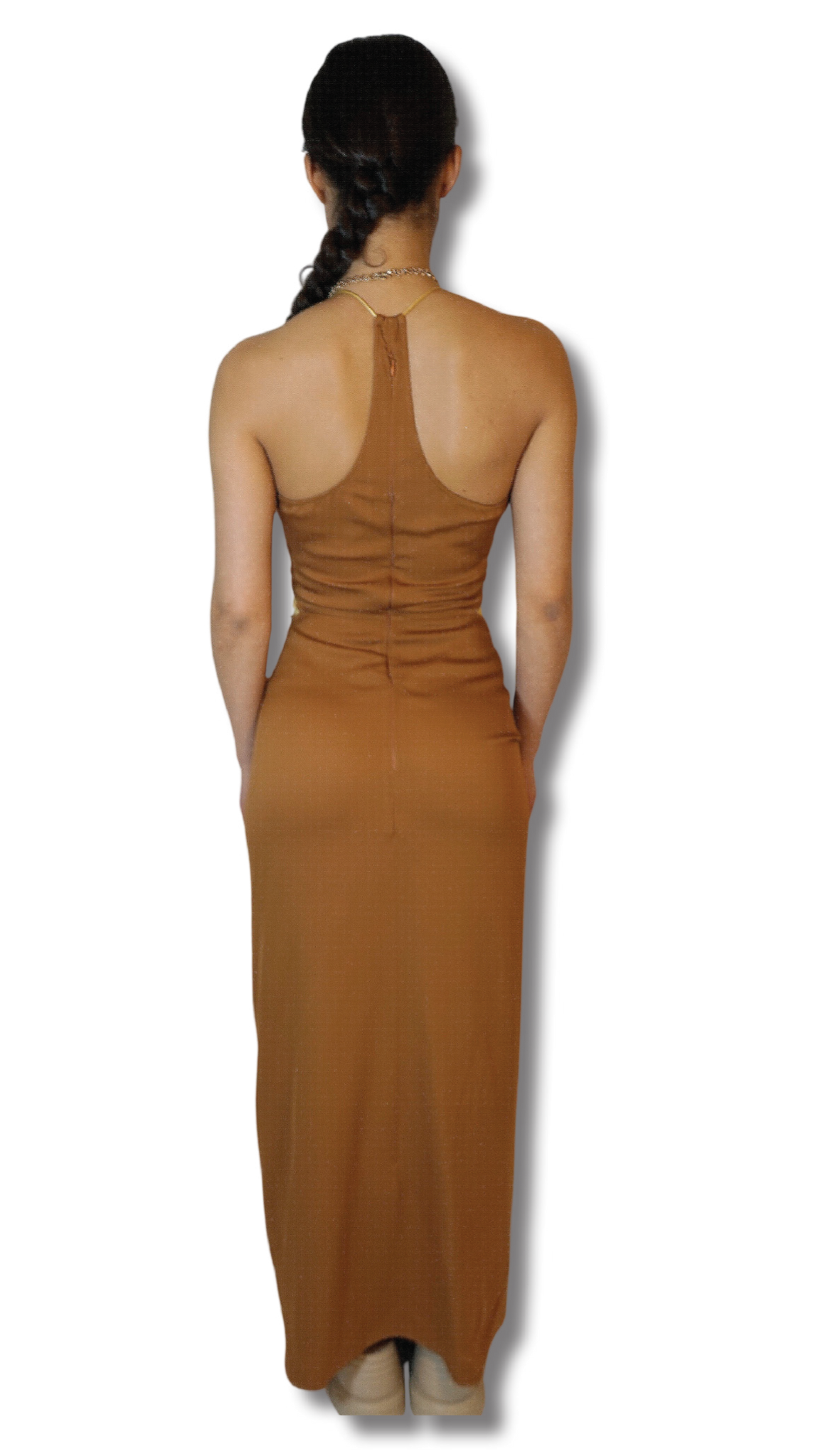 CHRISTOPHER ESBER YELLOW BROWN DRESS