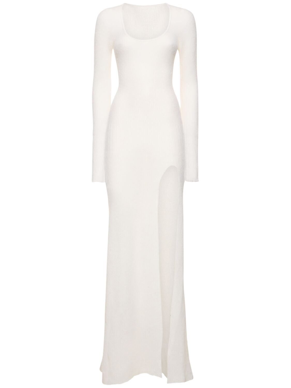 JACQUEMUS WHITE KNIT DRESS