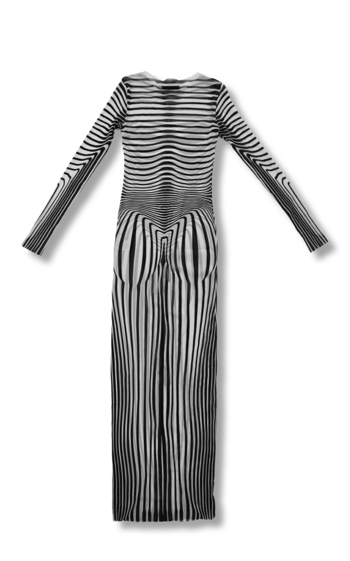 JEAN PAUL GAULTIER WHITE/BLACK MESH DRESS